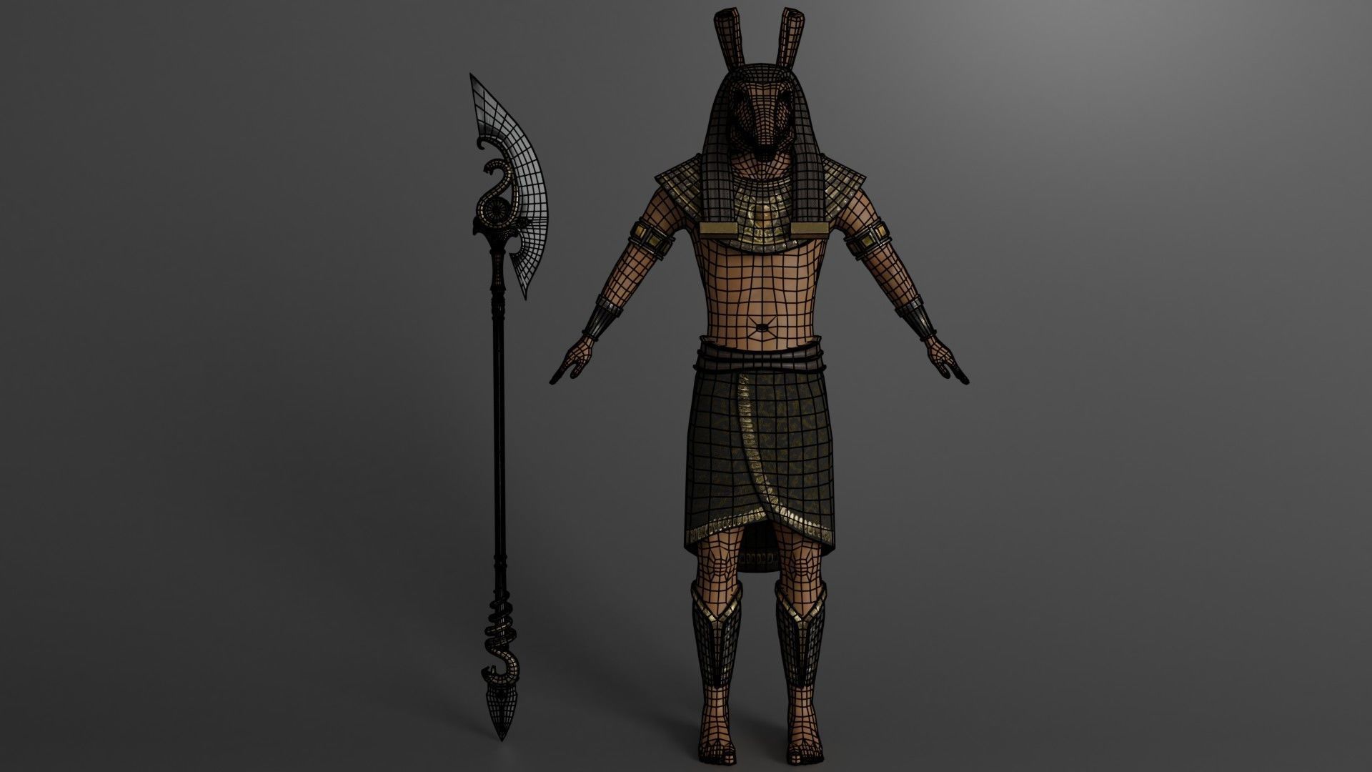 Character God Seth Low-poly 3D model_12