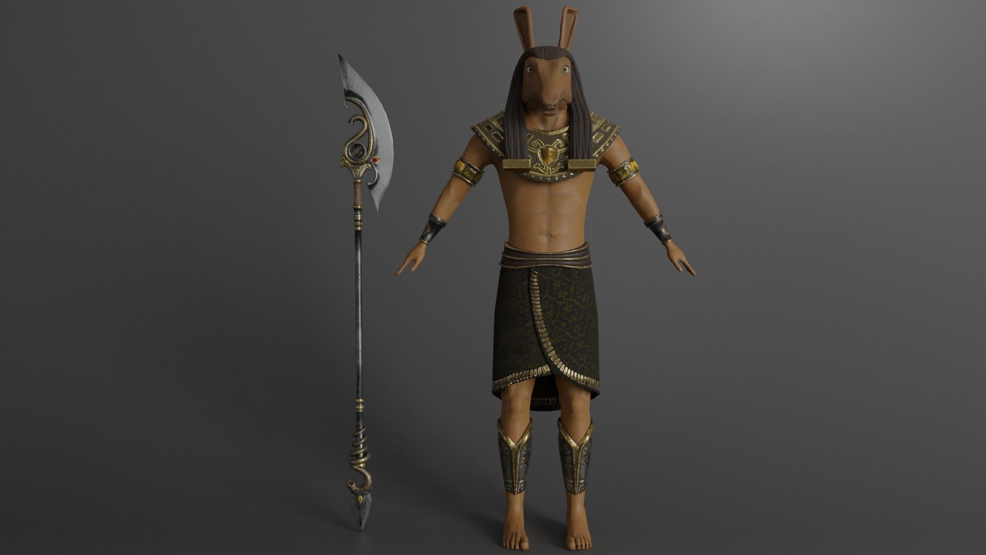 Character God Seth Low-poly 3D model_11