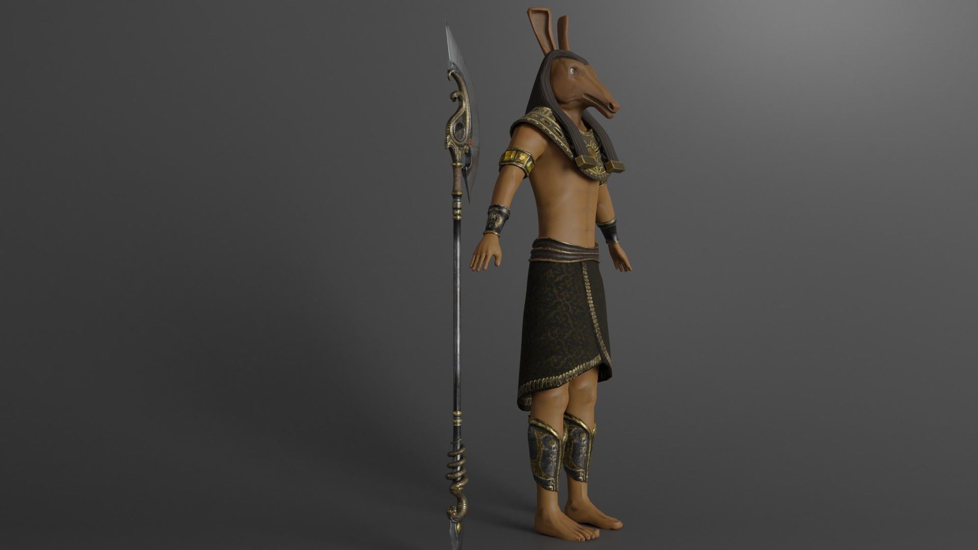 Character God Seth Low-poly 3D model_4