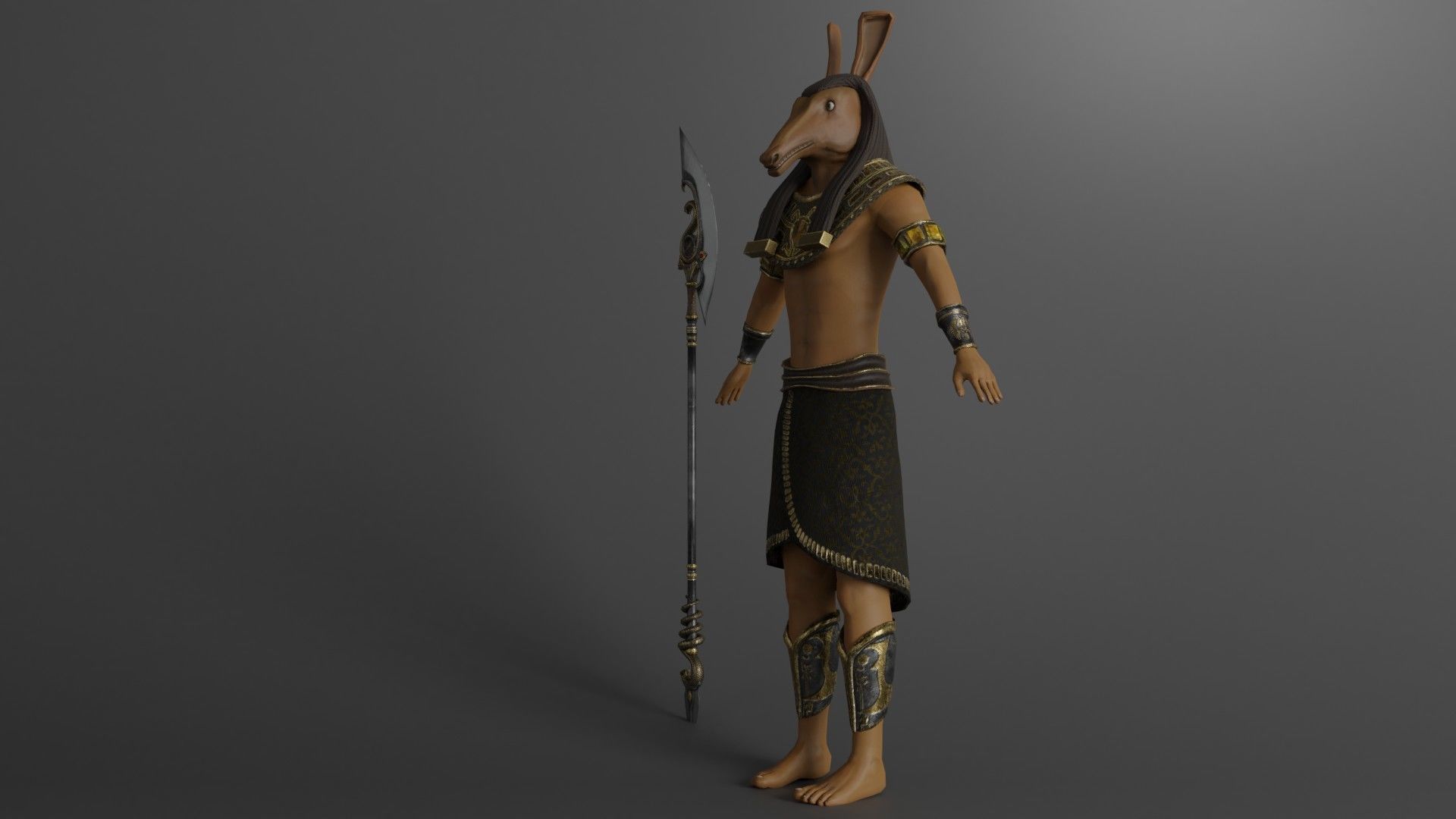 Character God Seth Low-poly 3D model_8