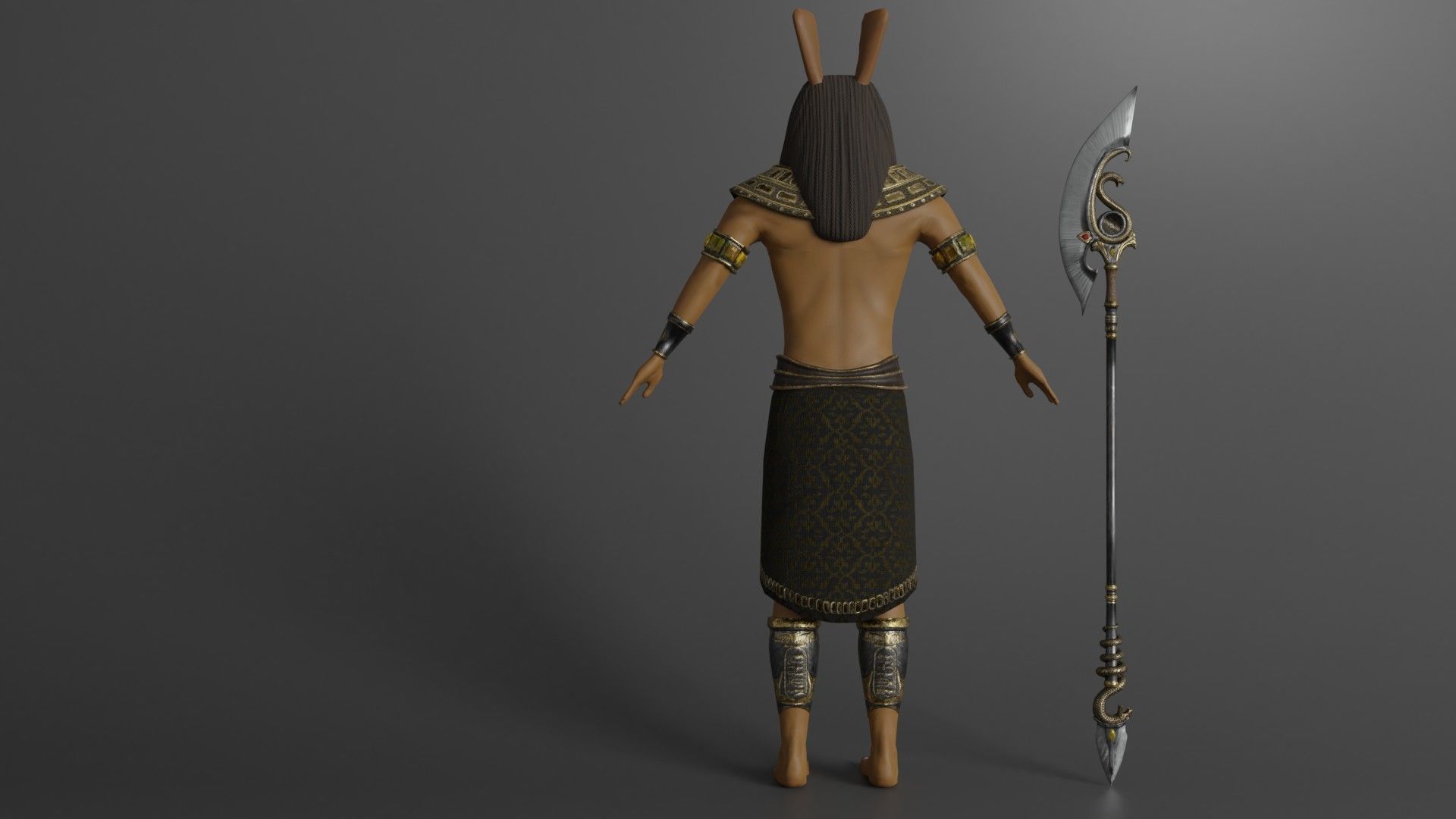 Character God Seth Low-poly 3D model_6