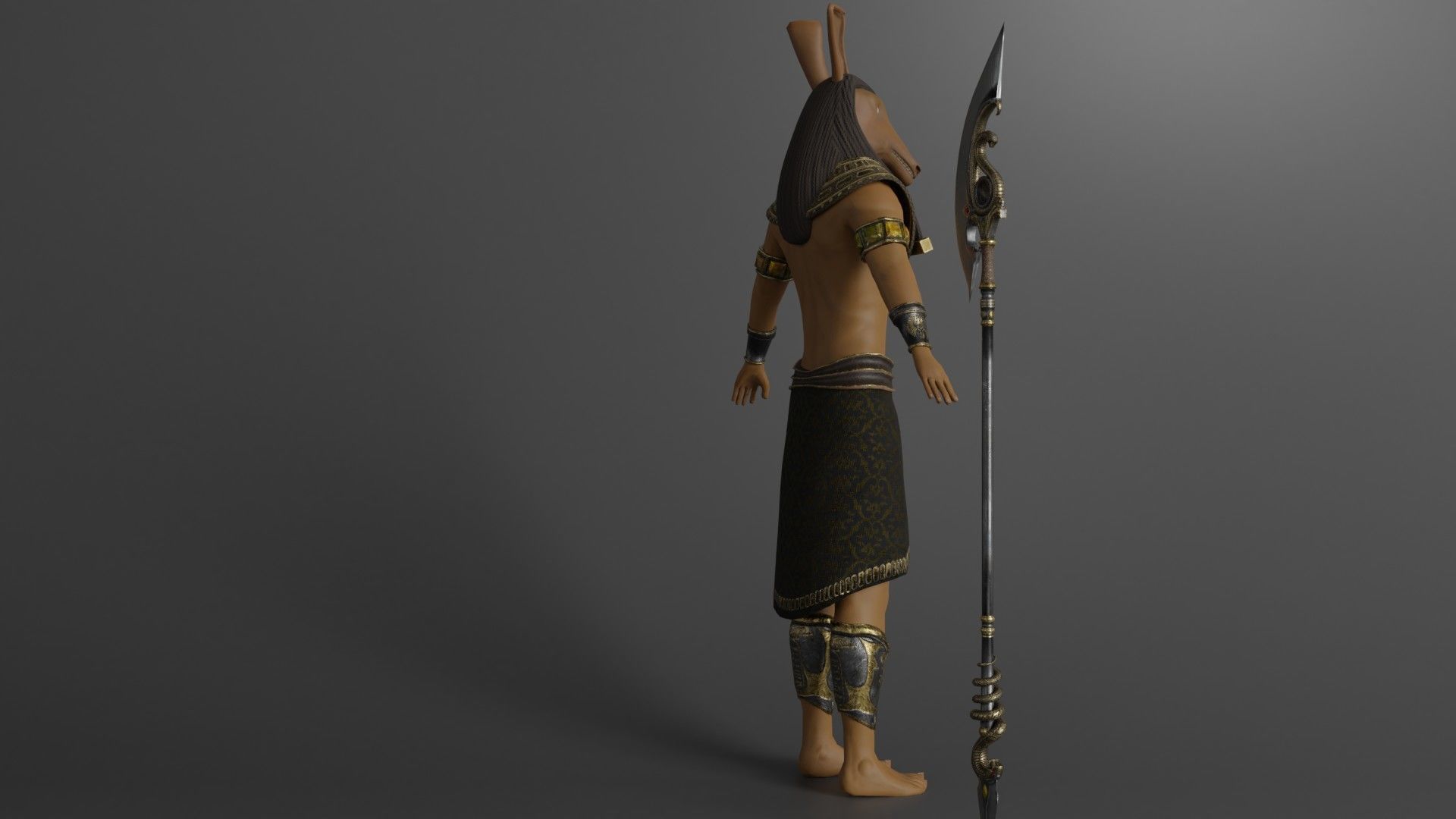 Character God Seth Low-poly 3D model_5