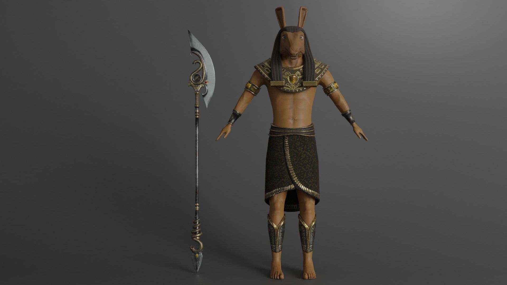Character God Seth Low-poly 3D model_2