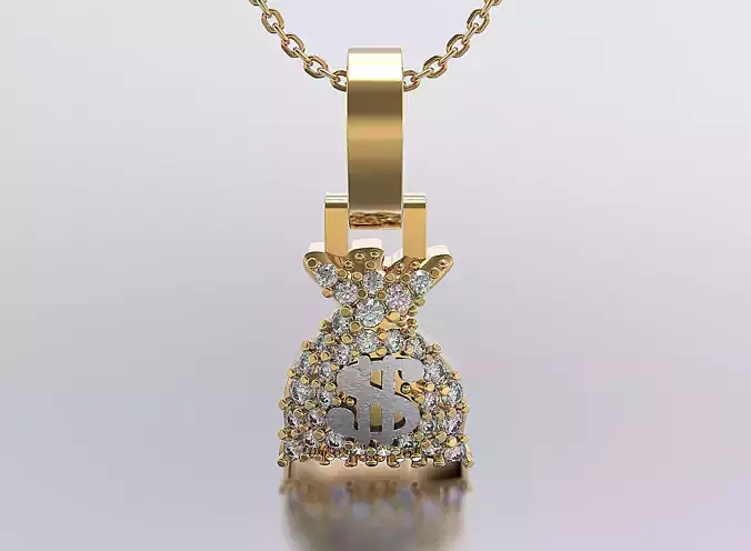 Money Bag pendant  full stones