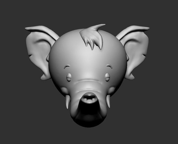 Elephant head  3D print model