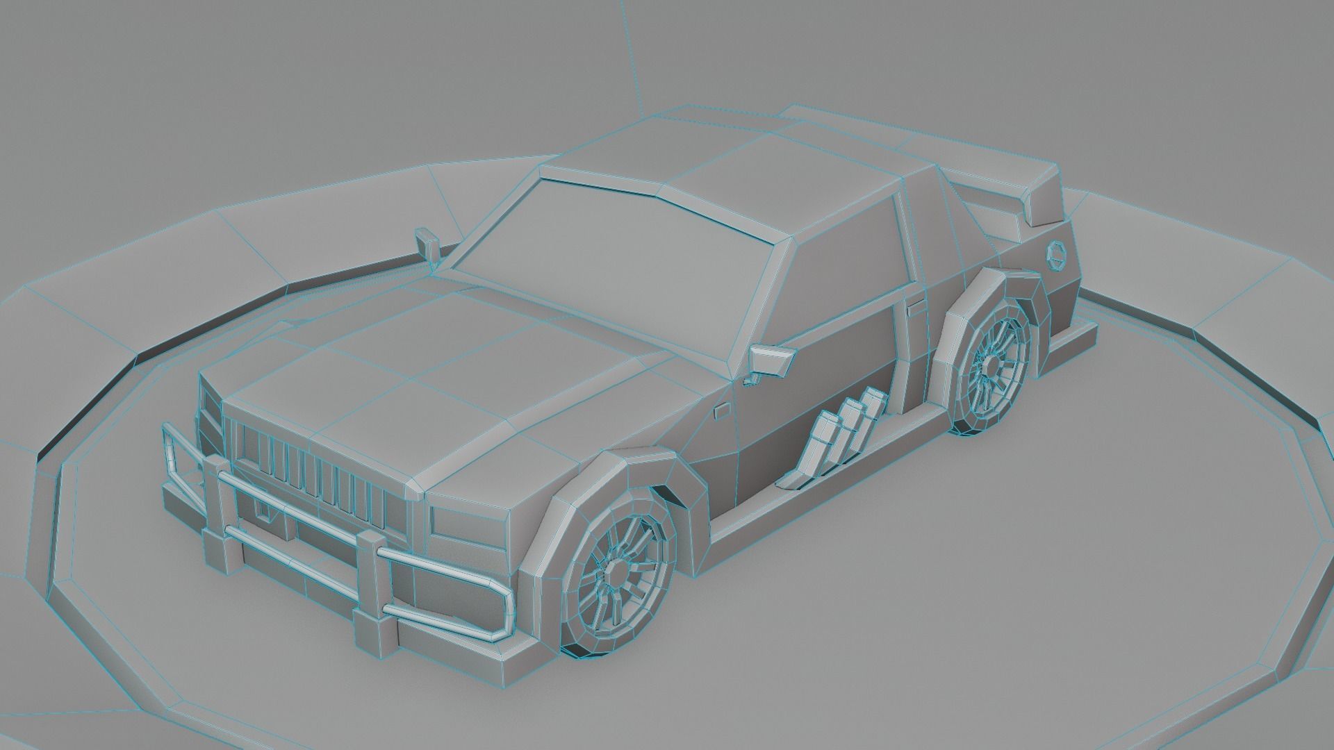 customizable race car Low-poly 3D model_7