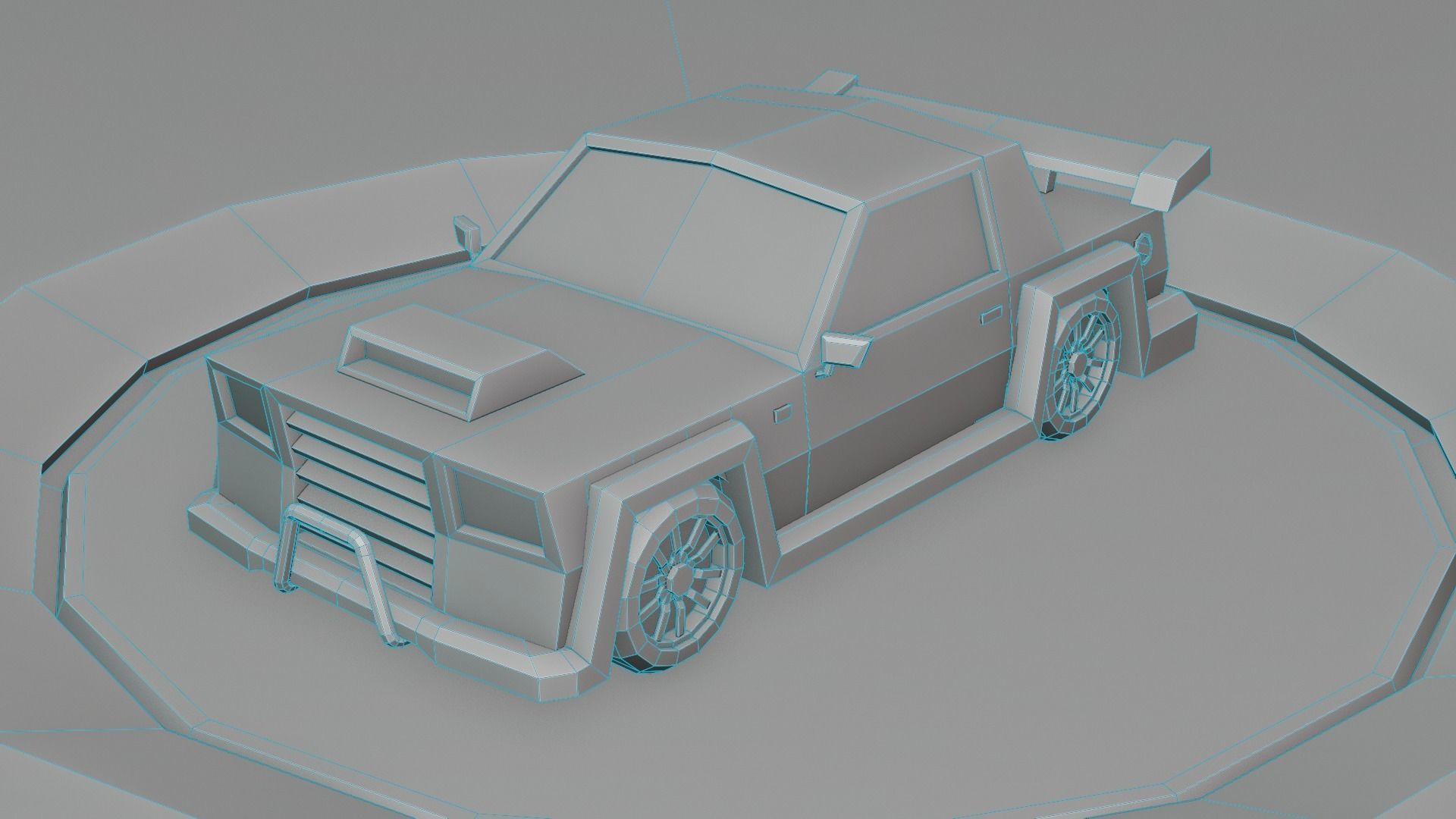 customizable race car Low-poly 3D model_15