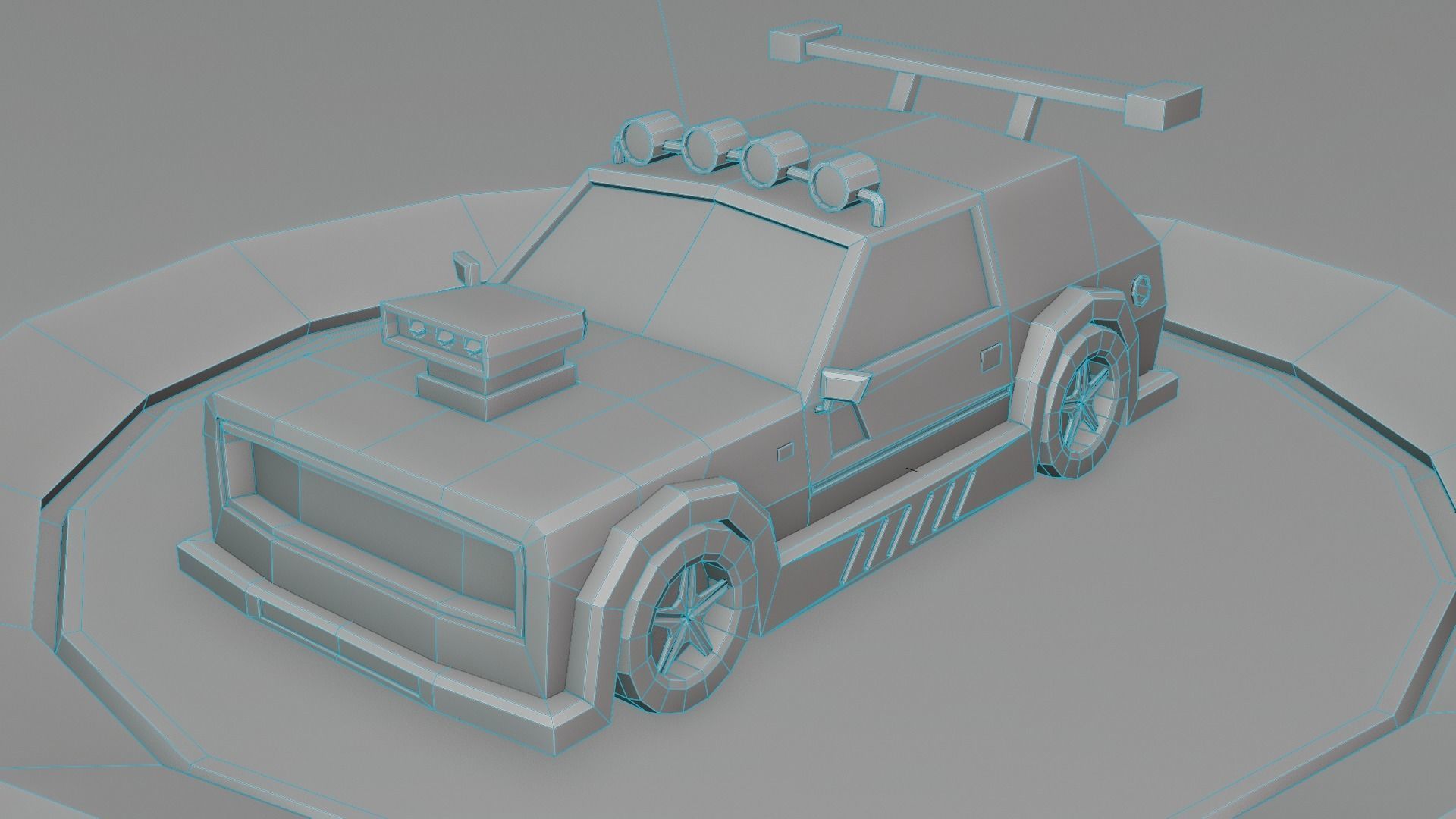 customizable race car Low-poly 3D model_19