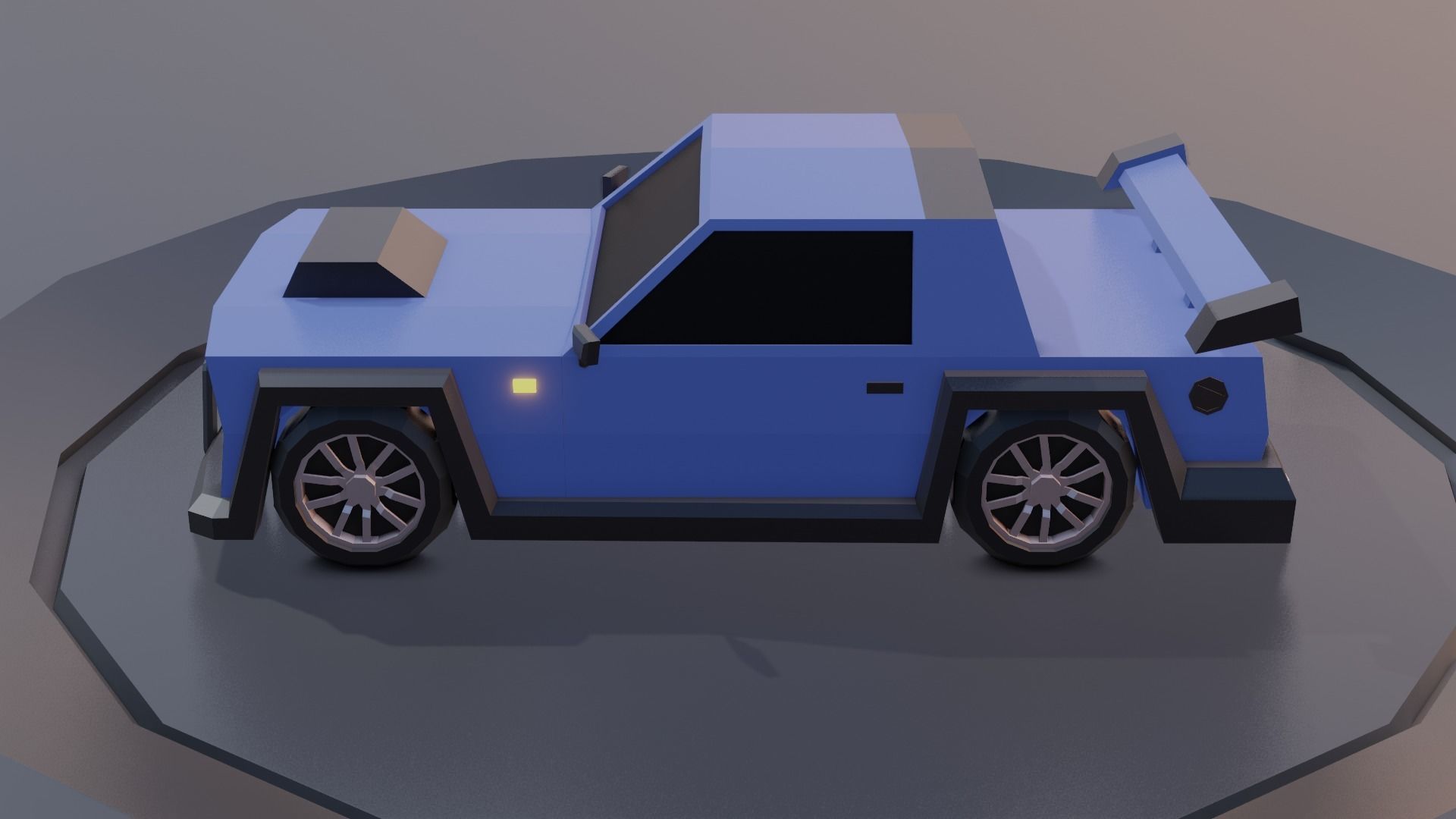 customizable race car Low-poly 3D model_10