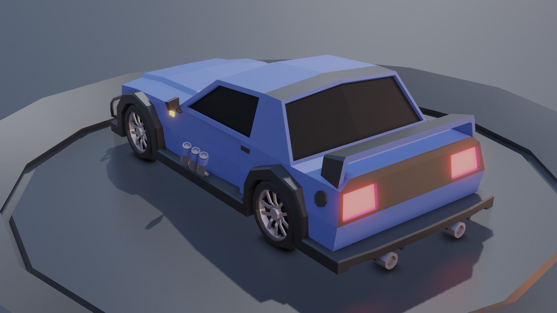 customizable race car Low-poly 3D model_5