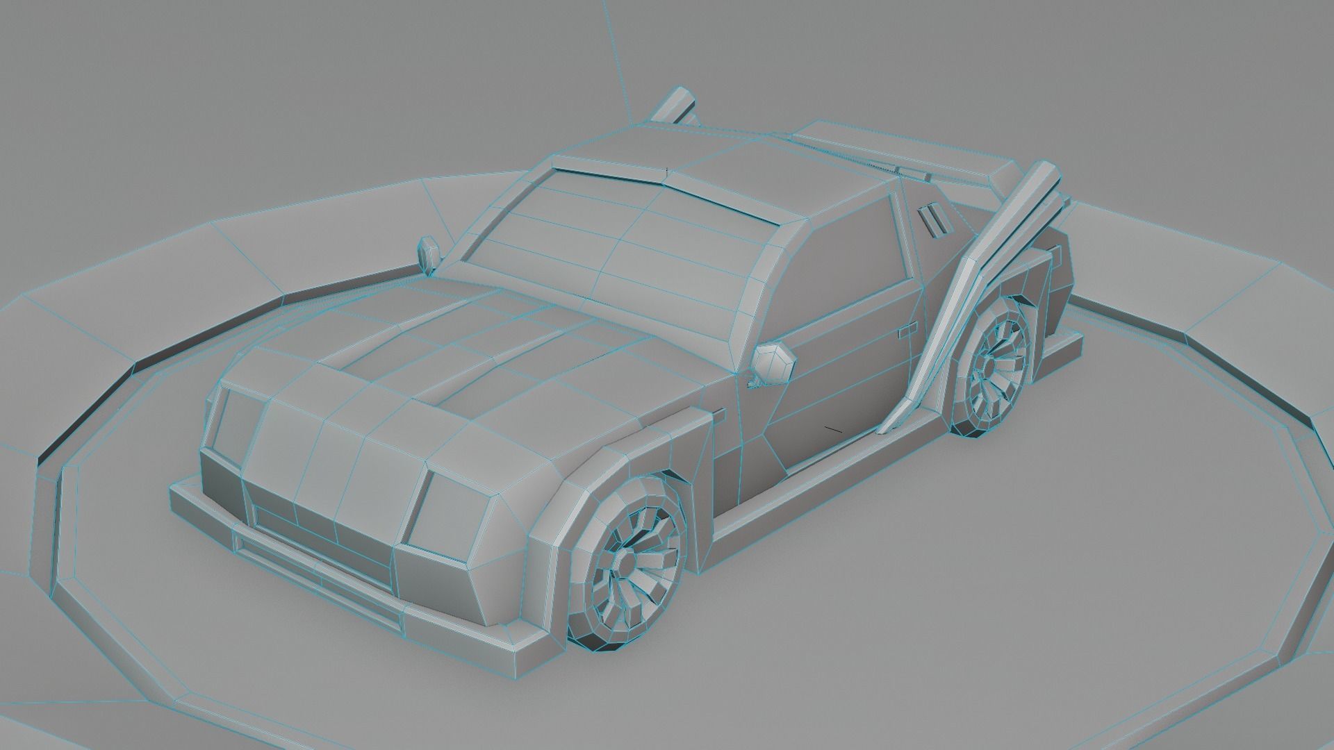 customizable race car Low-poly 3D model_25