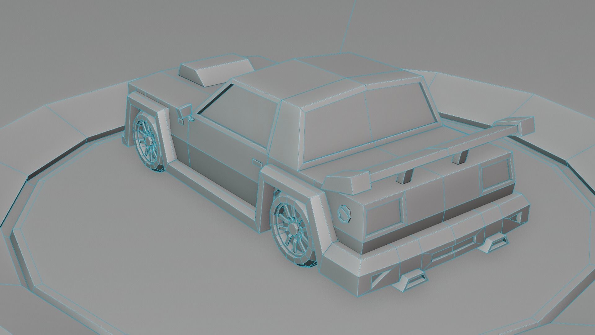 customizable race car Low-poly 3D model_14