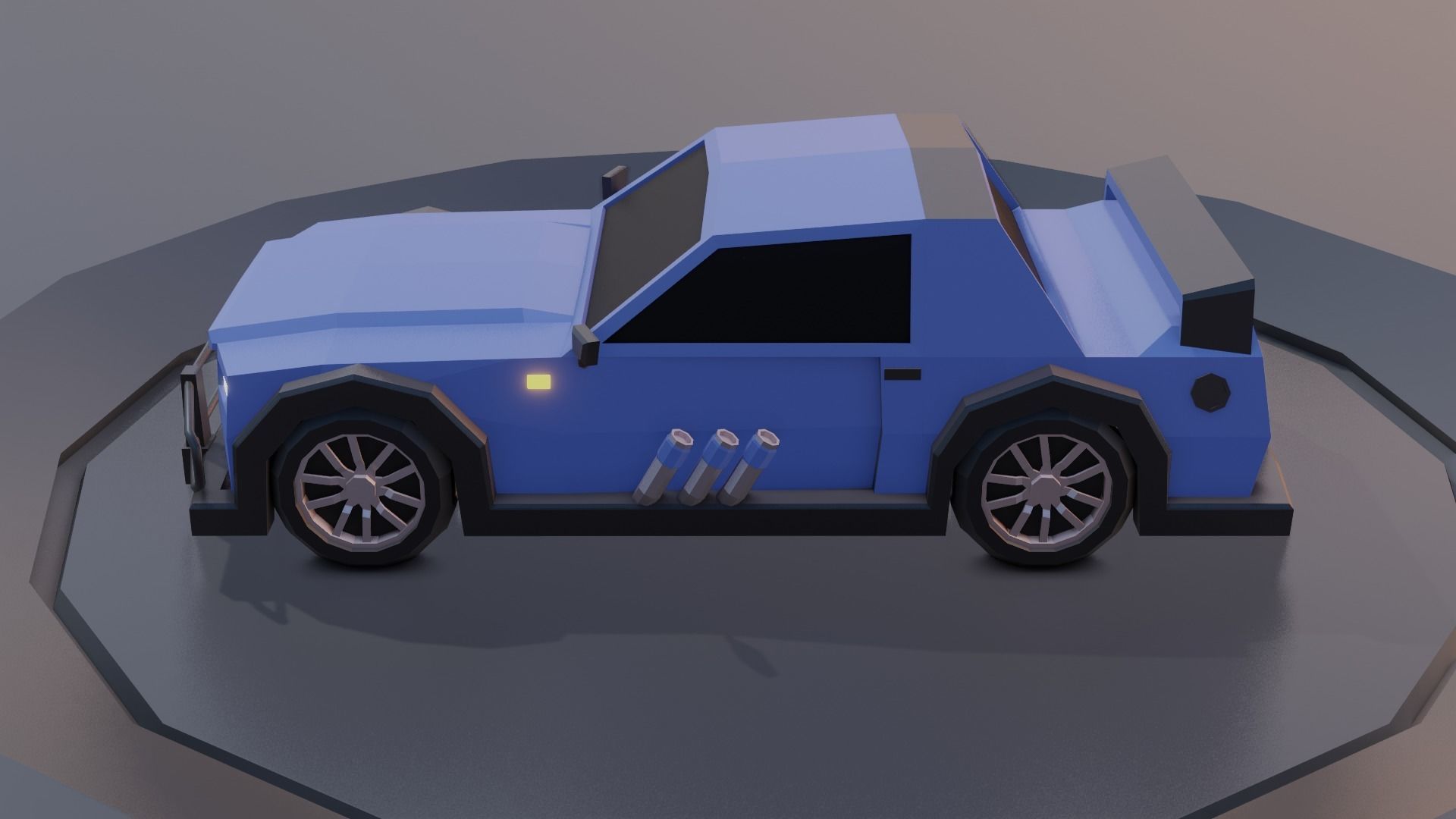 customizable race car Low-poly 3D model_6
