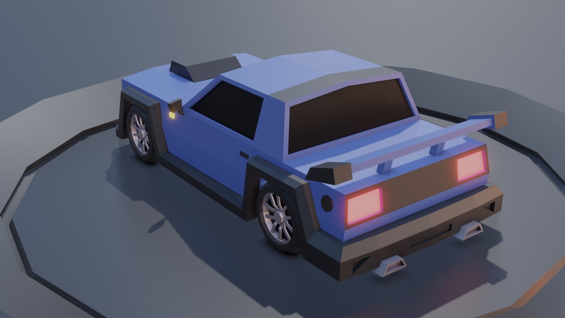 customizable race car Low-poly 3D model_12