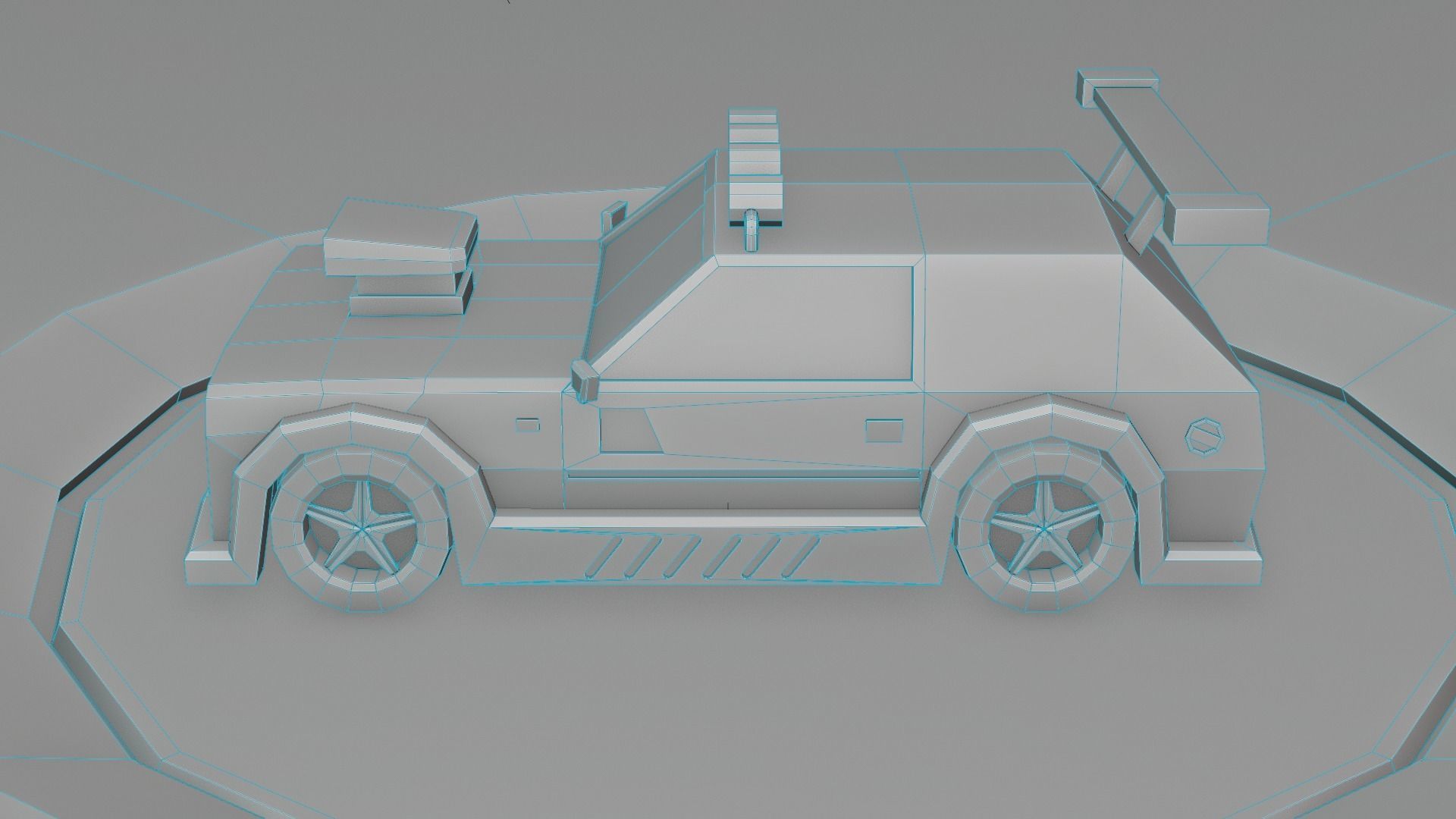 customizable race car Low-poly 3D model_20