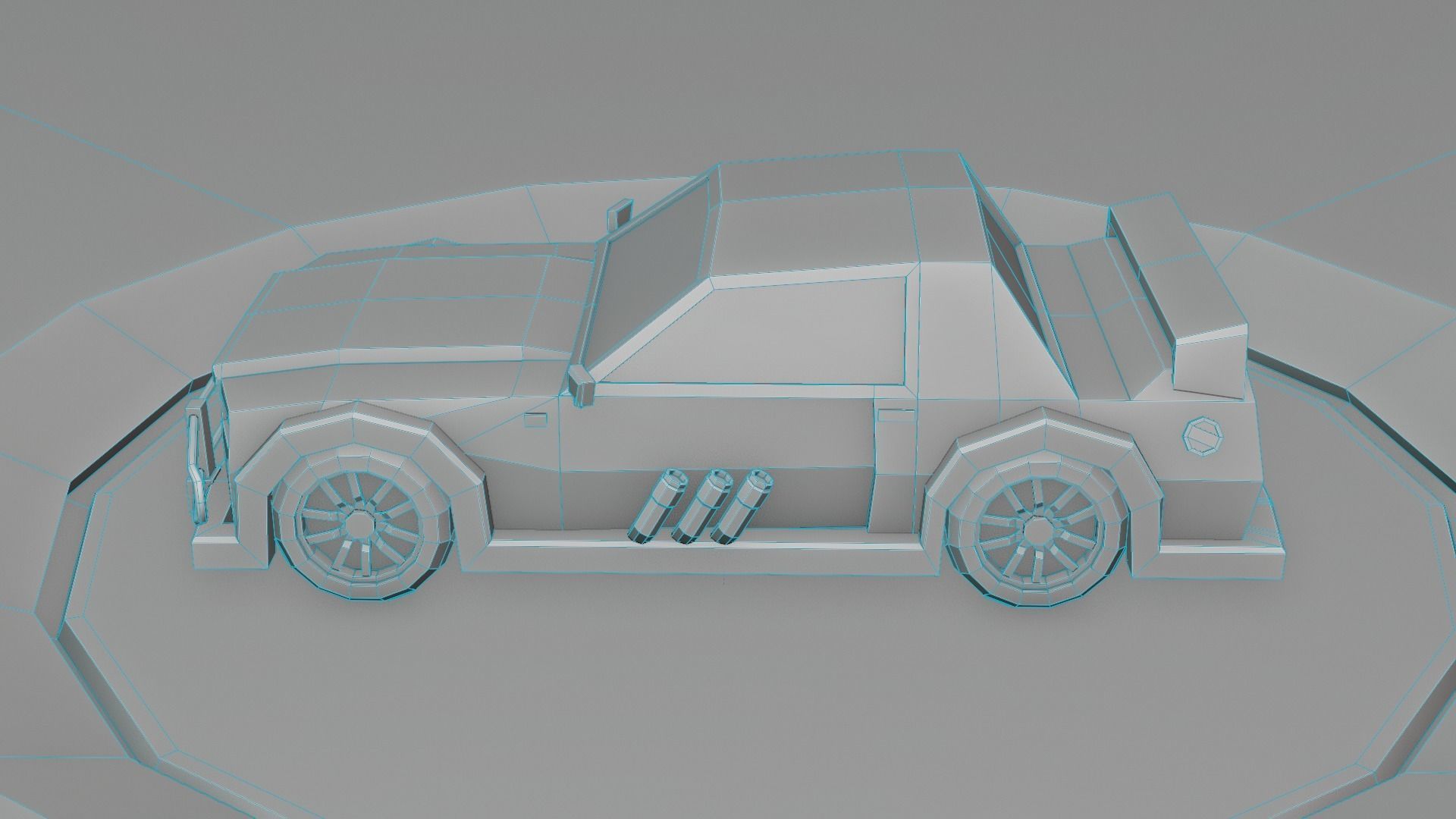 customizable race car Low-poly 3D model_9