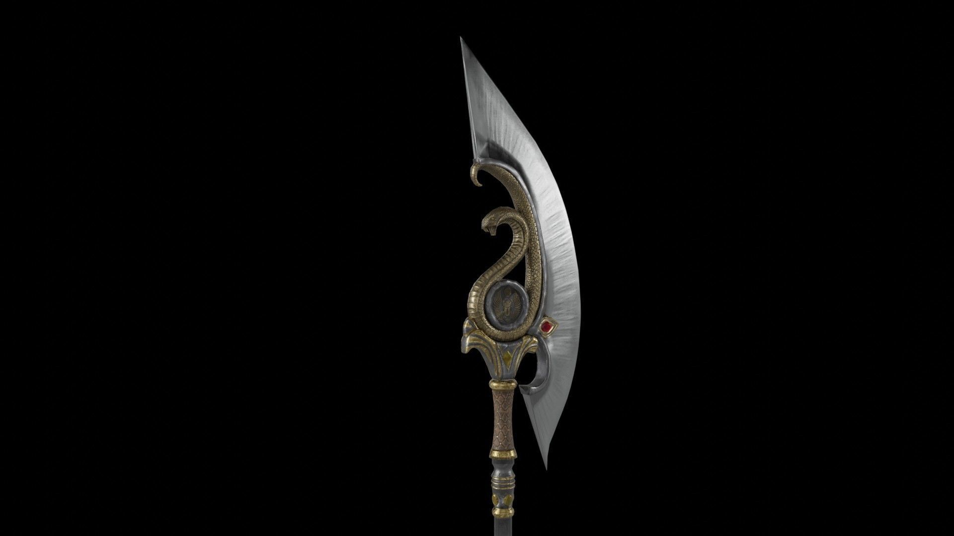 Spear 01 Low-poly 3D model_1