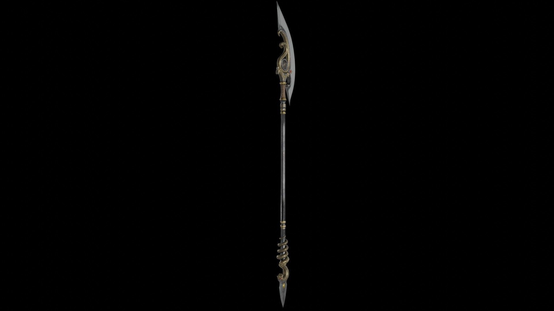 Spear 01 Low-poly 3D model_4