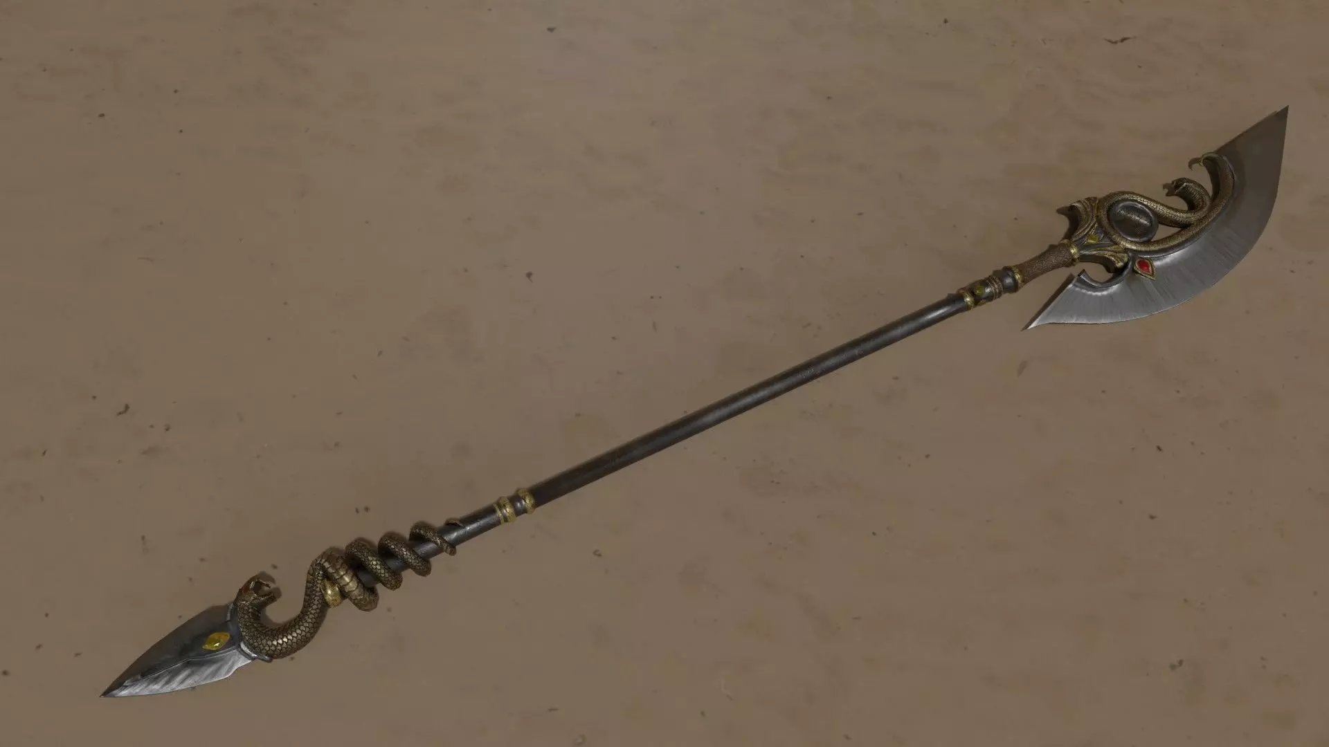 Spear 01 Low-poly 3D model_0