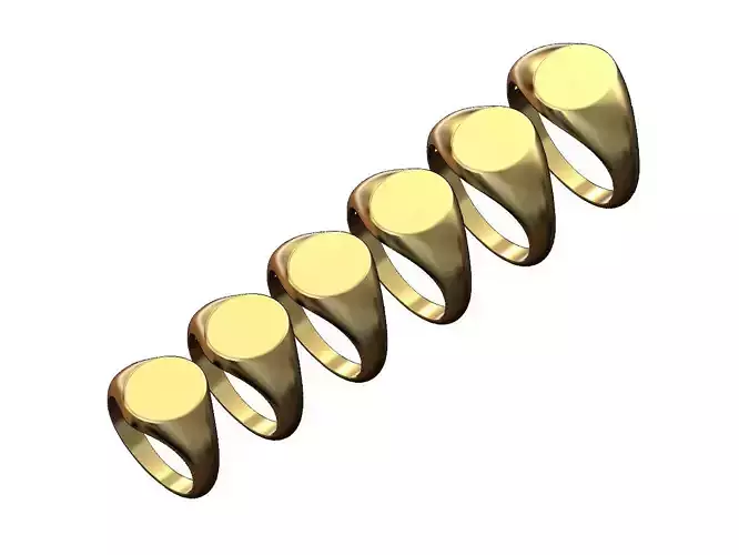 Small 12x10mm oval signet ring