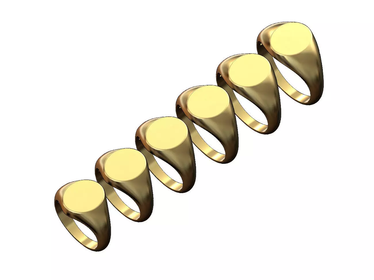 Small 12x10mm oval signet ring 3D print model