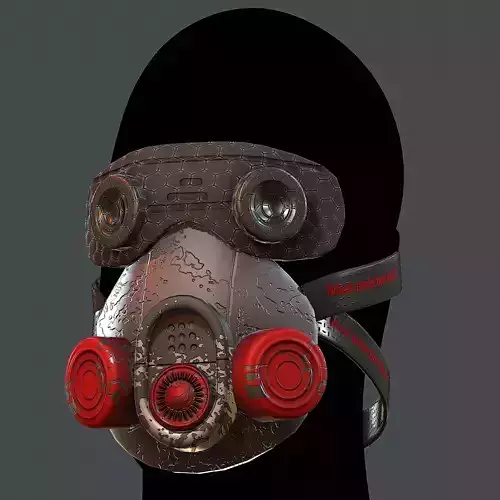 Gas mask helmet 3d model scifi Low-poly 