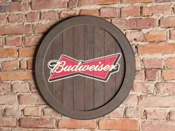 Budweiser Beer Quarter Barrel Head 3D model