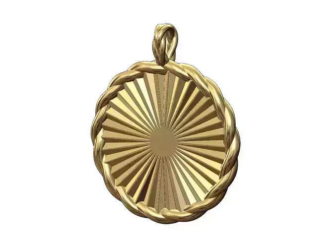 Sunburst braided wire pendant 