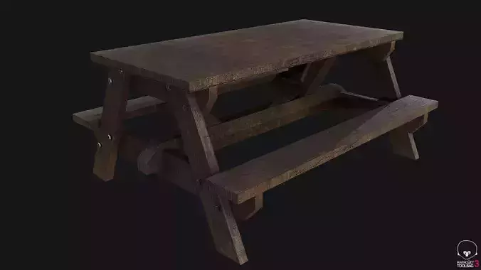 Old Picnic Table PBR Game Ready