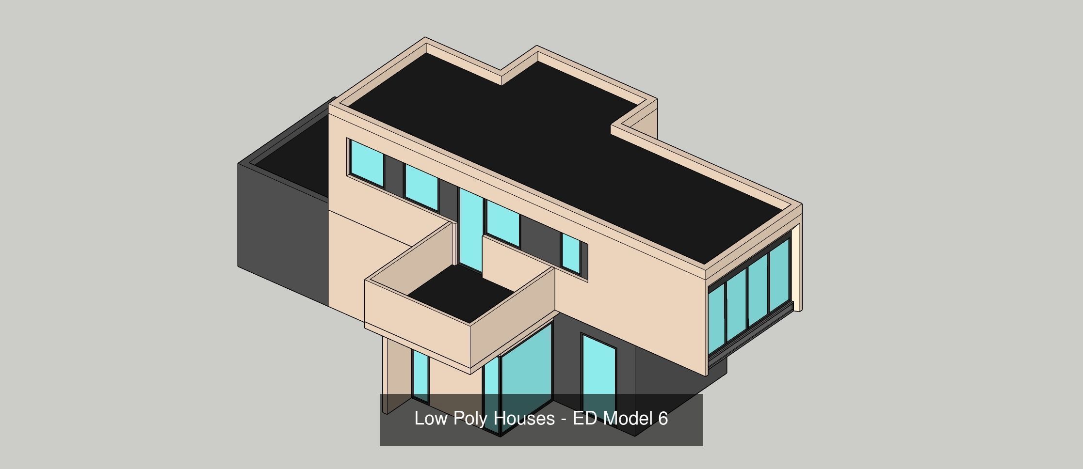 Low Poly Building Set - 15 Building 3D Model Collection_27