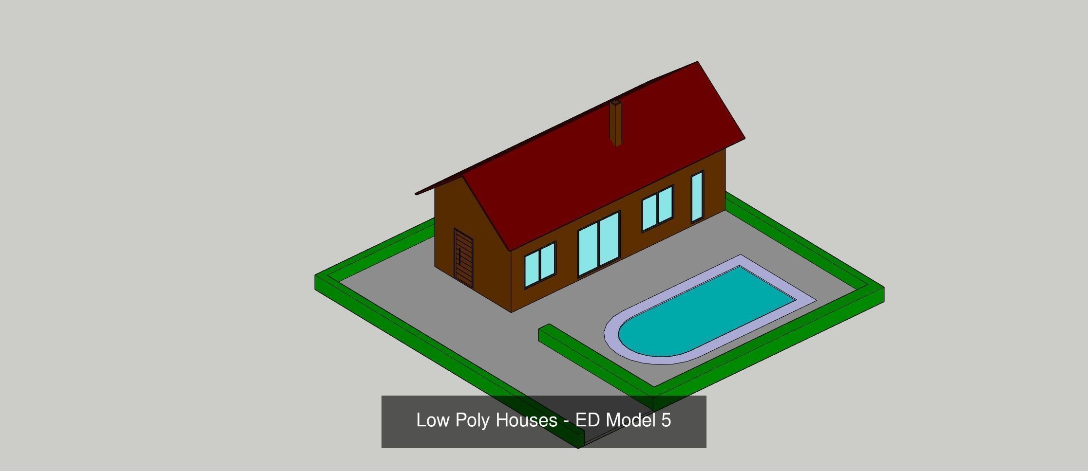 Low Poly Building Set - 15 Building 3D Model Collection_25