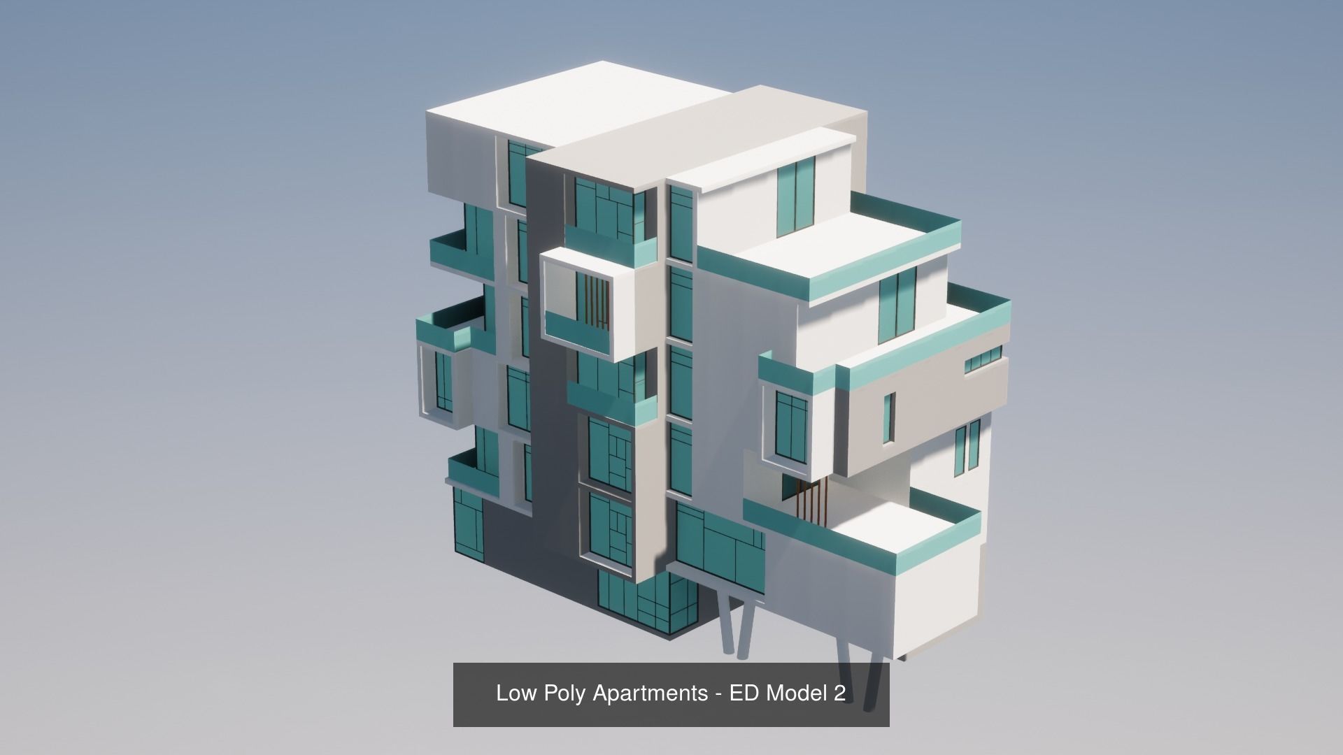 Low Poly Building Set - 15 Building 3D Model Collection_31