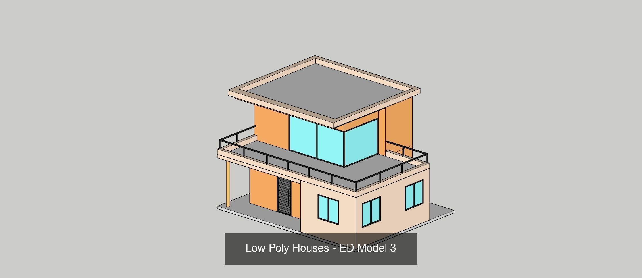 Low Poly Building Set - 15 Building 3D Model Collection_21