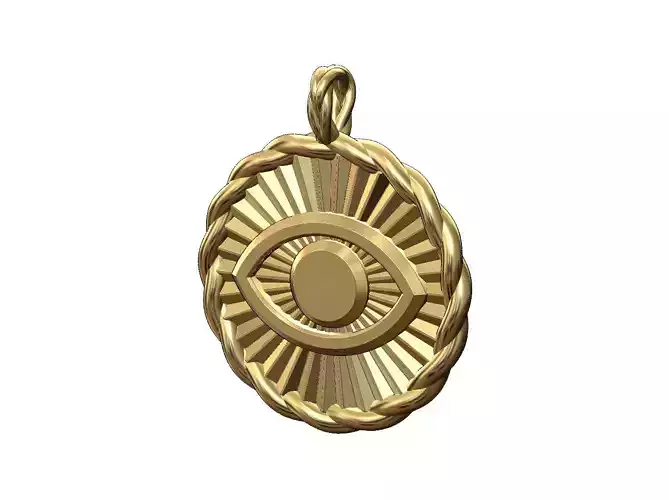 Round eye braided wire pendant and charm