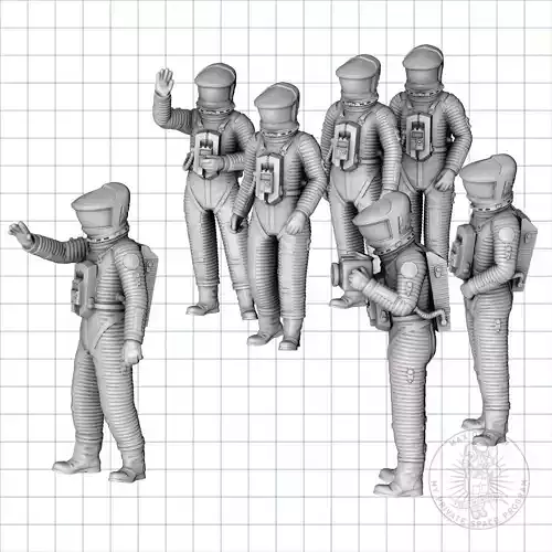 Lunar Astronaut Set - 2001 A Space Odyssey    3D print model