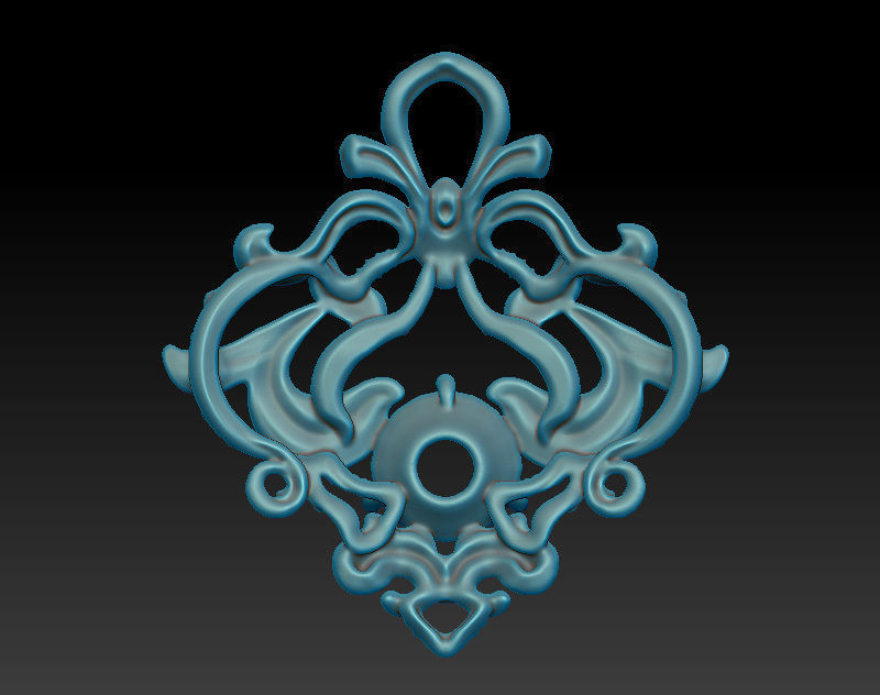 Dangle earrings with openwork pattern in fantasy style 3D print model_2