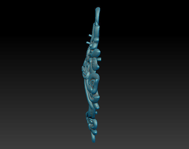 Dangle earrings with intricate pattern in fantasy style 3D print model_5