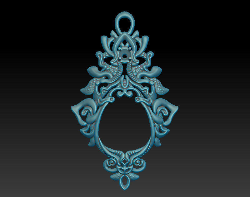 Dangle earrings with intricate pattern in fantasy style 3D print model_3