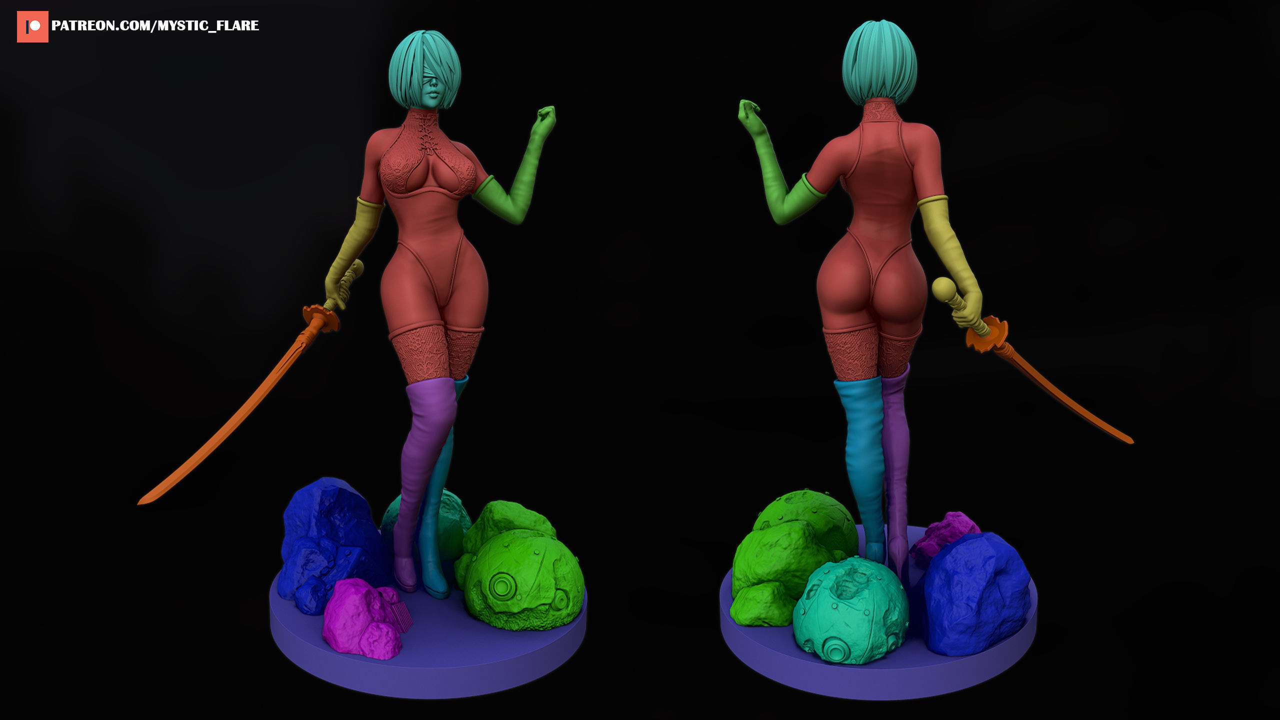 2B - Nier Fanart 3D print model_5