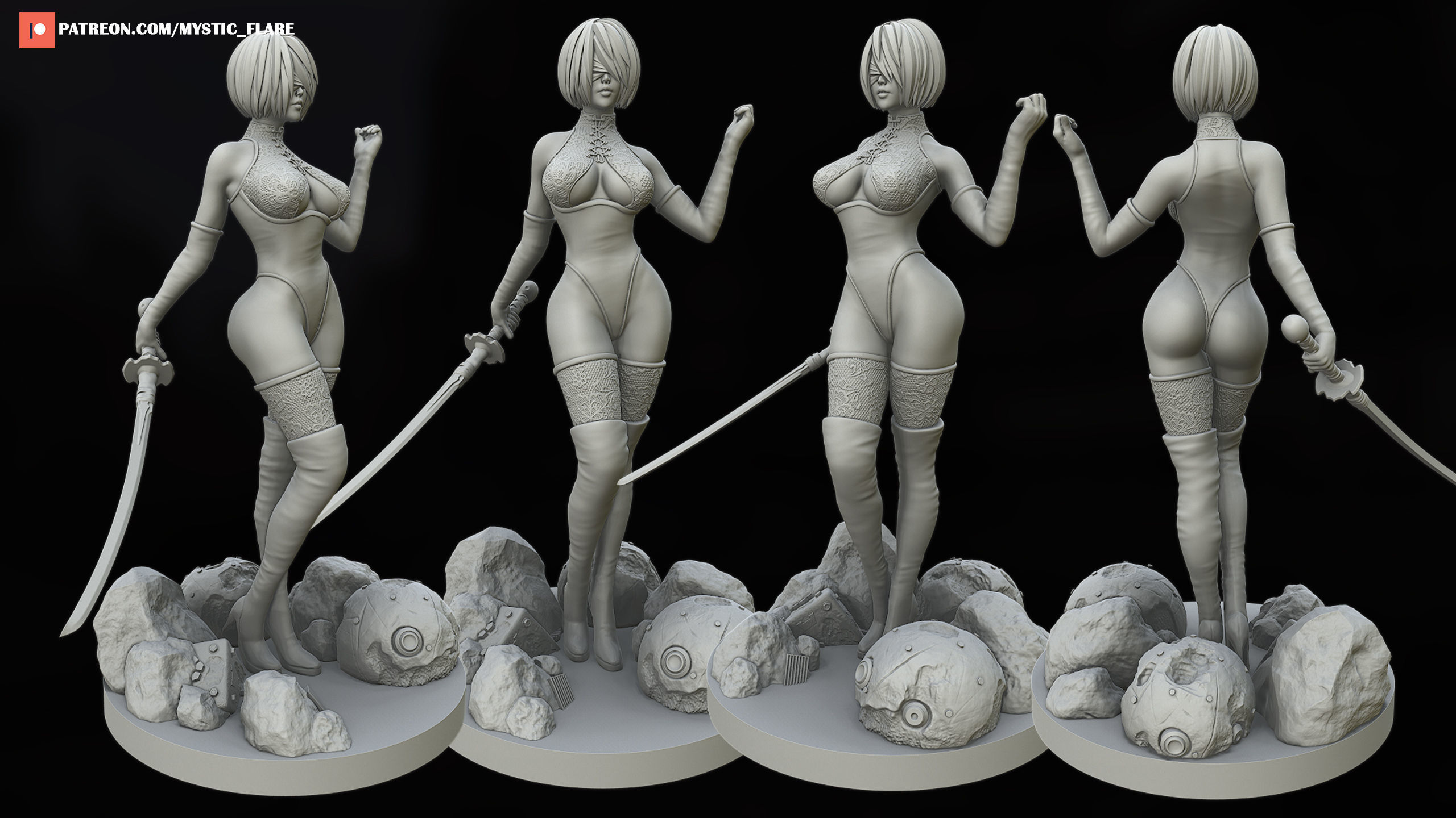 2B - Nier Fanart 3D print model_4