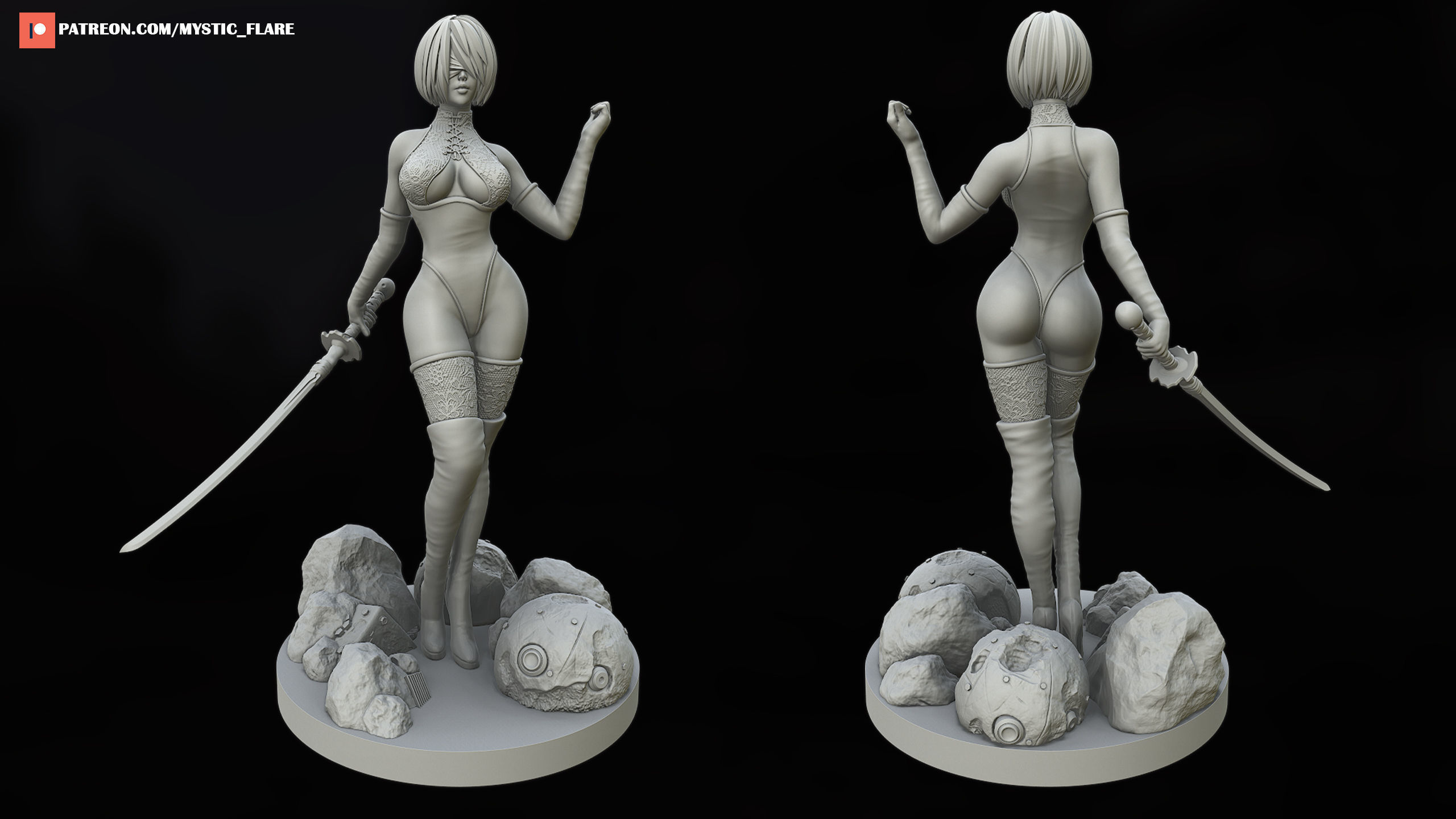 2B - Nier Fanart 3D print model_3