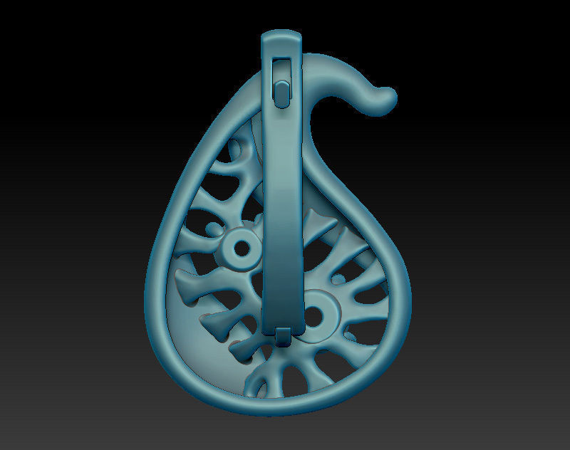 Earrings in the form of fig fruits with small stones 3D print model_6