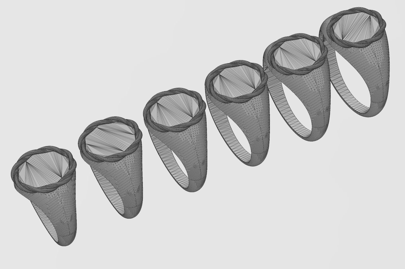 Braided wire engravable oval signet ring 3D model 3D printable | CGTrader