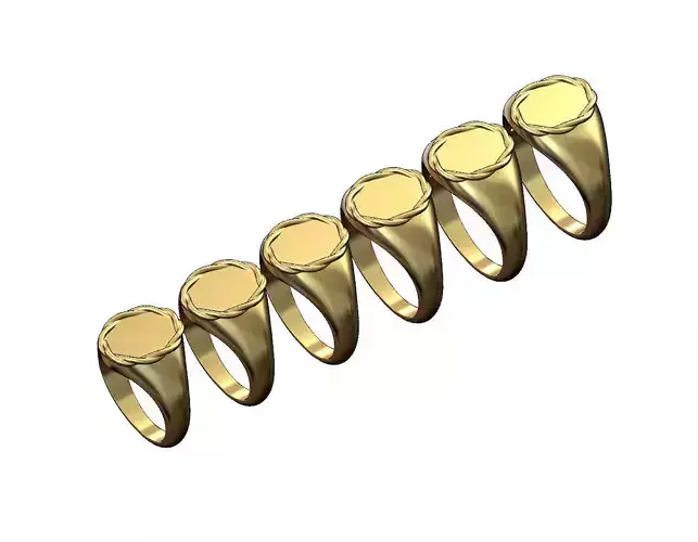 Braided wire engravable  oval signet ring