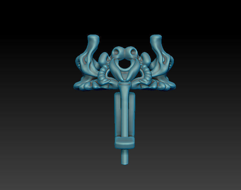 Fantasy earrings model - compact - latch-back closure 3D print model_6