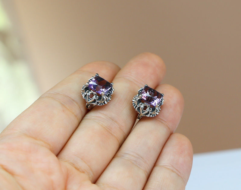 Fantasy earrings model - compact - latch-back closure 3D print model_3