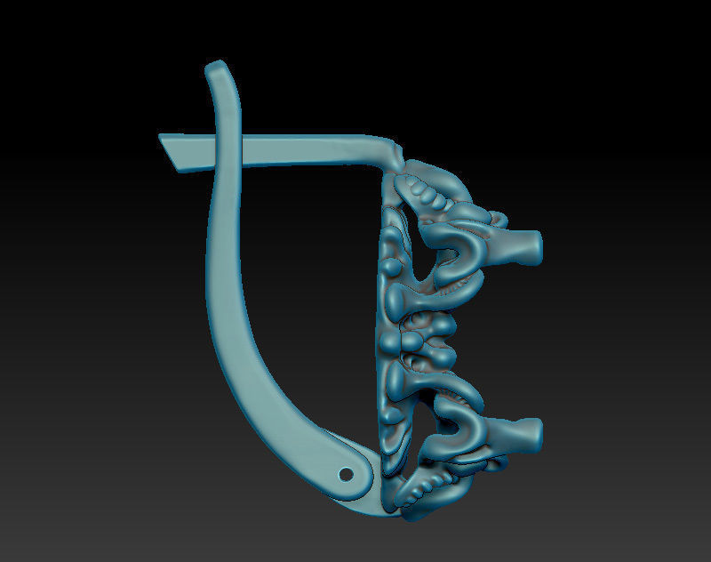 Fantasy earrings model - compact - latch-back closure 3D print model_5