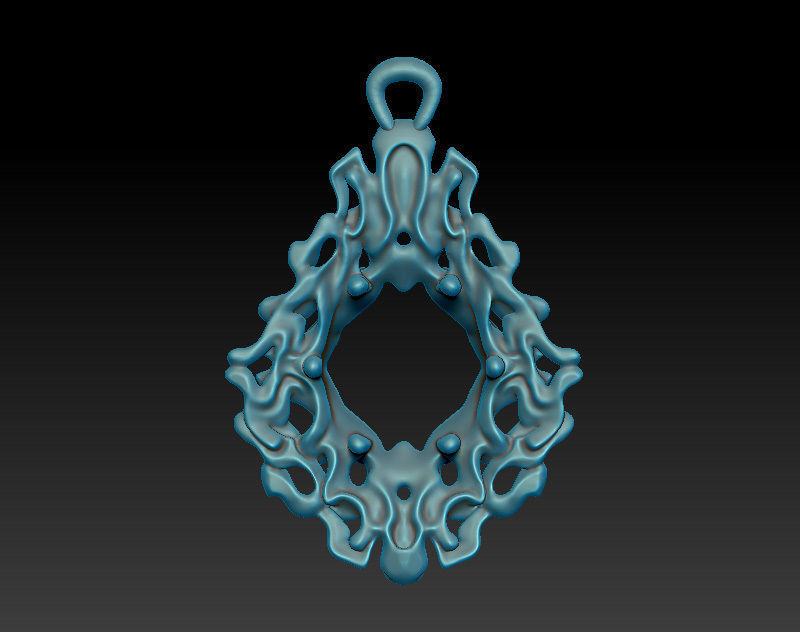 Dangle earrings with complex pattern in fantasy style 3D print model_3