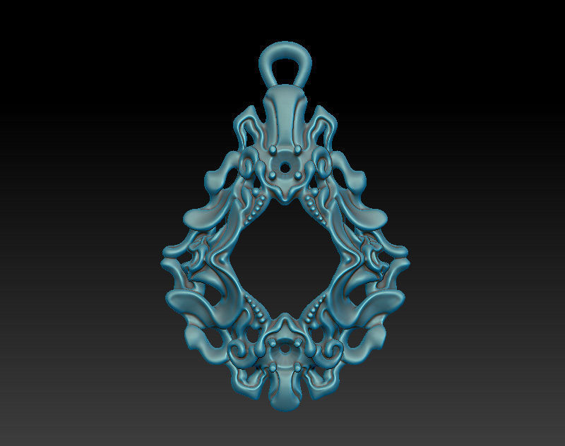 Dangle earrings with complex pattern in fantasy style 3D print model_2