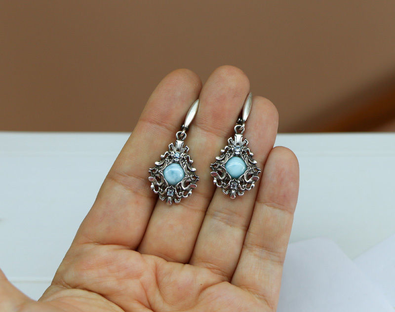 Dangle earrings with complex pattern in fantasy style 3D print model_1